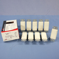 10 New Cooper Almond Single Pole Decorator Rocker ON/OF Light Switches 15A 7501A