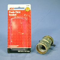 Ace Push Through Light Socket Brass Lamp Holder Electrolier 1/8 IPS Bushing 31188
