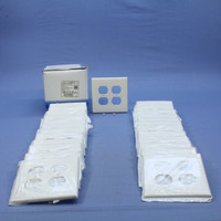 25 Leviton White LARGE UNBREAKABLE Receptacle Wallplates 2-Gang Duplex Outlet Covers PJ82-W