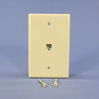 Cooper Ivory Mid-Size Flush Mount 4-Conductor Telephone Jack Wallplate 3533-4V