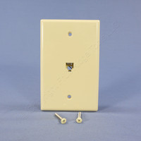 Cooper Ivory Mid-Size Flush Mount 4-Conductor Telephone Jack Wallplate 3533-4V