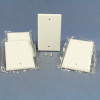 4 Cooper White Thermoset Standard 1-Gang Blank Cover Box Mounted Wallplates 2129W