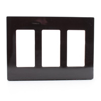 New Leviton Brown 3-Gang Decora Screwless Snap-On Wallplate Cover GFCI GFI Polycarbonate Plastic Commercial Grade 80311