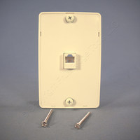 Cooper Light Almond 4-Conductor Telephone Jack Wall Mounting Plate Type 630A 3521-4LA