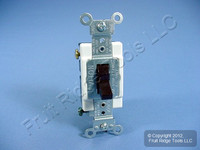 Leviton Brown 3-Way COMMERCIAL Quiet Toggle Wall Light Switch 15A Bulk CS315-2