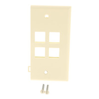 Leviton Almond 1-Gang Quickport 4-Port Sectional Flush Wallplate Cover 40814-BA