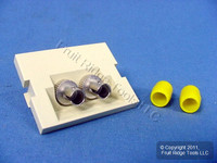 Leviton Ivory MOS Dual ST Fiber Optic 45� Coupling Jack Module Insert 41294-2TI