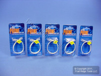 5 Leviton Ivory 8-Inch Phone Patch Cords Telephone Line 6-Wire RJ12 C2654-I