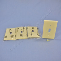 4 Cooper Ivory Standard 1-Gang Unbreakable Toggle Switch Cover Wall Plate Switchplates 5134V