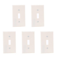 5 New Leviton Almond 1-Gang Switch Cover Plastic Wall Plates Switchplates 82001