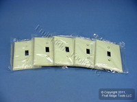 5 Leviton Ivory MIDWAY Toggle Switch Cover Wallplate 1-Gang Plastic Switchplates 80501-I