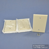 3 New Leviton Light Almond 1-Gang Box Mount Blank MIDWAY Wallplate Plastic Covers 80514-T