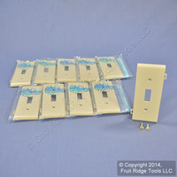 10 Leviton Ivory UNBREAKABLE Toggle Switch Device Center Panel Sectional Cover Wallplates PSC1-I