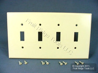 Leviton Almond MIDWAY 4-Gang Toggle Switch Cover Plate Plastic Wallplate 80512-A