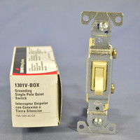 Cooper Wiring Devices Ivory Toggle Wall Light Switch Single Pole 15A 120V 1301V