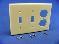 Eagle Ivory 3-Gang Toggle Switch Cover Duplex Receptacle Outlet Wallplate 2158V