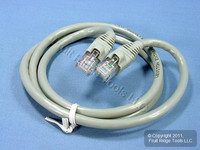Leviton Gray Cat 6+ 3 Ft Ethernet LAN Patch Cord Network Cable Booted Cat6+ AG600-3S
