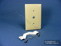 Leviton Ivory .406" Hole Strap-Mount Phone Cable Wallplate Telephone Cover Plate PJ11-I
