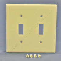 Cooper Light Almond Standard Size 2-Gang UNBREAKABLE Toggle Switch Plate Cover Wallplate 5139LA