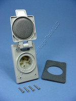 Leviton INDUSTRIAL NEMA 6-15P 6-15 Flanged Inlet Plug Weather Resistant Cover 15A 250V 15678-CWP
