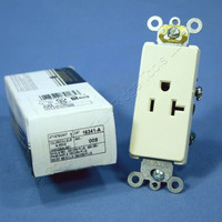 New Leviton Almond Decora COMMERCIAL Single Receptacle Wall Outlet 20A 16341-A