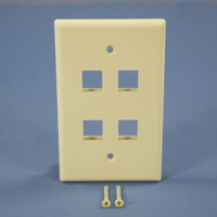 Cooper Almond 1-Gang Mid-Size Flush Mount 110 Style 4-Port Wallplate 5540A-MSP