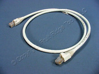 Leviton White 3' Cat 6+ Extreme Ethernet LAN Patch Cord Cable Cat6 Plus 3 Ft 62460-3W