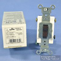 New Leviton Brown 3-Way COMMERCIAL Toggle Wall Light Switch 20A CS320-2 Boxed