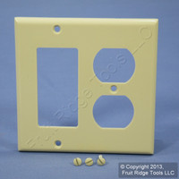 Leviton Decora Ivory GFCI & Duplex Receptacle Wallplate Outlet GFI Cover 80455-I