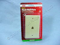ACE Ivory Modular Phone Jack Wallplate 4-Wire 4-Conductor Telephone Cover 33076