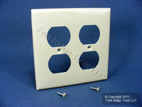 Leviton Almond 2-Gang Receptacle Wallplate Unbreakable Duplex Outlet Cover 80716-A
