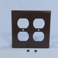 Cooper Brown Standard 2-Gang Receptacle Thermoset Wallplate Outlet Cover 2150B