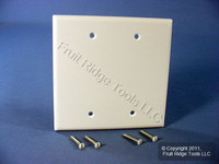 New Leviton White 2-Gang Blank Box Mount MIDWAY Wallplate Plastic Cover 80525-W