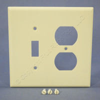 Eagle Mid-Size Almond 2-Gang Combination Switch Receptacle Wallplate Outlet Cover 2038A