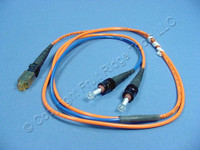 1M Leviton Fiber Optic Multi-Mode Duplex Patch Cable Cord MT-RJ ST 50 50DTM-M01