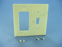 Cooper Ivory Decorator GFCI Switch Cover Receptacle Thermoset Plastic Wallplate Switchplate 2153V