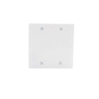 New Leviton White 2-Gang Blank Box Mount Cover Plastic Standard Wallplate 88025