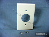 Leviton White 1.406" Receptacle 1G Wallplate Single Outlet Plastic Cover 88004