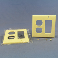 2 Cooper Ivory Decorator GFCI GFI & Duplex Receptacle Thermoset Wallplate Outlet Covers 2157V