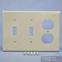 Leviton Gray Combo Switch Receptacle Outlet Cover Wallplate Switchplate 87021