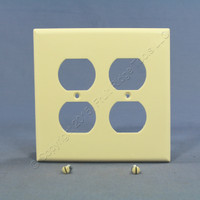 Eagle Almond Mid-Size 2-Gang Receptacle Thermoset Wallplate Outlet Cover 2050A