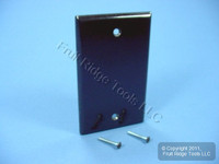 New Leviton Brown 1-Gang Blank Box Mount Cover Standard Plastic Wallplate 85014
