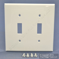 Leviton White UNBREAKABLE 2Gang Switch Nylon Cover Wallplate Switchplate 80709-W
