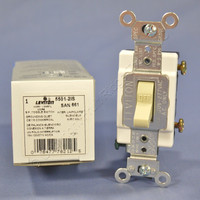 Leviton COMMERCIAL Ivory Smooth Toggle Wall Light Switch Single Pole 15A 120/277VAC 5501-2I