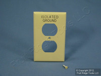 Leviton Ivory Unbreakable ISOLATED GROUND Duplex Receptacle Wallplate 80703-IGI