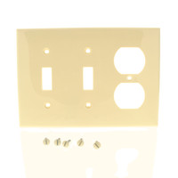 Leviton Ivory UNBREAKABLE 3-Gang Switch/Outlet Wallplate Receptacle Cover Switchplate 80721-I