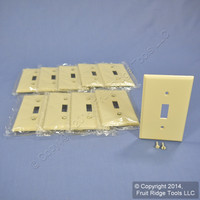10 Leviton Ivory 1-Gang Toggle Switch Cover Wall Plate Switchplates 86001-IMP