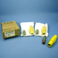 3 Leviton Yellow Female Cam Plugs 17 Series 350-500MCM Crimped 690A 600V 17V25-Y
