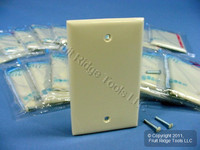 20 Leviton Ivory 1-Gang Blank Unbreakable Wall Plates Box Nylon Covers 80714-I