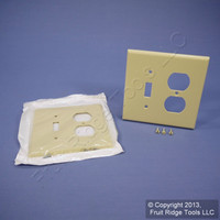 2 Leviton MIDWAY Ivory 2-Gang Switch Receptacle Wallplates Outlet Switchplate Covers 80505-I